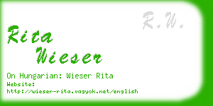 rita wieser business card